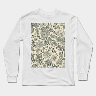 Floral Pattern Hand Drawn Sketch: Handcrafted Petal Patterns Long Sleeve T-Shirt